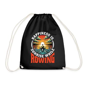 Water Rowing Happiness Is Sunrise While Paddling - Turnbeutel - Schwarz - Vorne