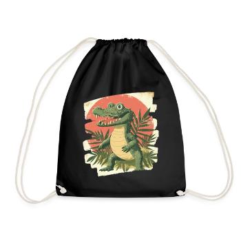 Crocodile - Drawstring Bag - black - Front