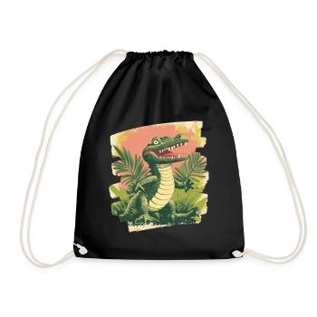 Crocodile - Drawstring Bag - black - Front