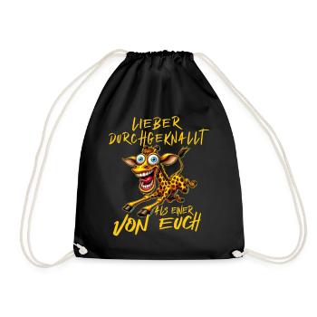 Girafe folle Mieux fou qu’un v - Sac de sport léger - noir - Devant