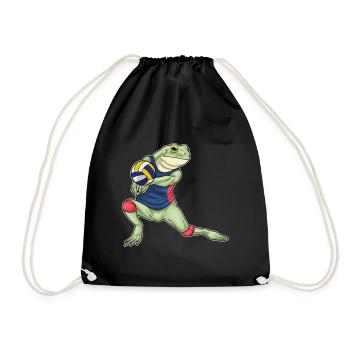 Frog Volleyball Player Volleyball - Drawstring Bag - black - Front