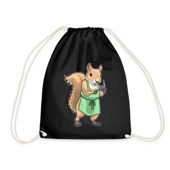 Écureuil Coiffeur Ciseaux Peigne - Sac de sport léger - noir - Devant