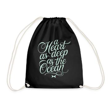 Pisces Zodiac Sign: A Heart As Deep As The - Drawstring Bag - black - Front