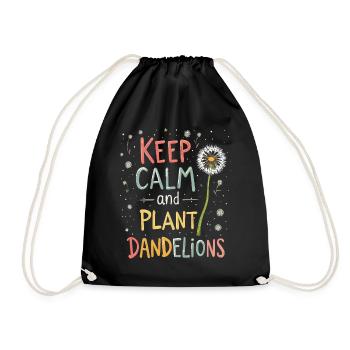 Löwenzahn Pusteblumen Liebhaber Blumen Floral - Turnbeutel - Schwarz - Vorne