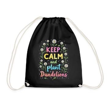 Löwenzahn Pusteblumen Liebhaber Blumen Floral - Turnbeutel - Schwarz - Vorne