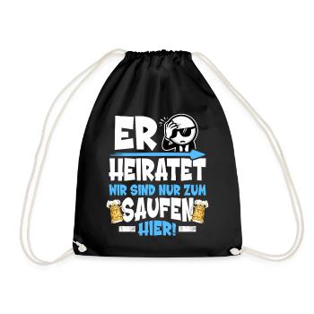 Poltern Männer T-Shirt Polterabend Männer Polterer - Turnbeutel - Schwarz - Vorne