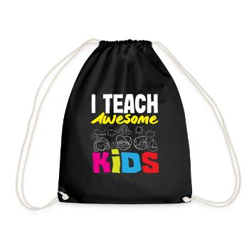 Grundschullehrerin I Teach Awesome Kids - Turnbeutel - Schwarz - Vorne