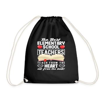 Primary school teachers teach from the heart - Drawstring Bag - black - Front