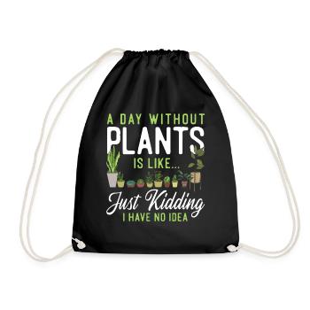 Plant Lover Gardening A Day - Drawstring Bag - black - Front