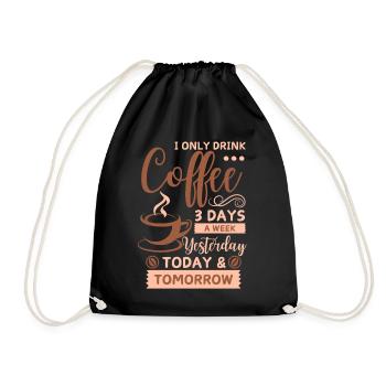 funny coffee saying coffee connoisseur - Drawstring Bag - black - Front