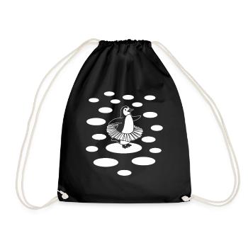 Penguin Ballet Dance on - Drawstring Bag - black - Front