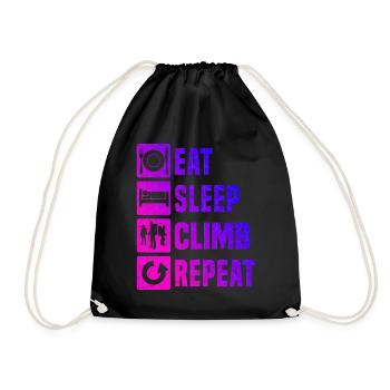 Women's Climber Boulder Bouldering Climbing - Drawstring Bag - black - Front