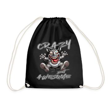 Style de bande dessinée de rhinocéros fou mais génial - Sac de sport léger - noir - Devant