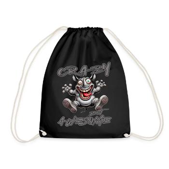 Crazy but Awesome Nashorn Comic Stil - Turnbeutel - Schwarz - Vorne