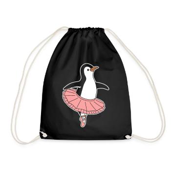 Pinguin Ballerina Im Tutu Tanz - Turnbeutel - Schwarz - Vorne