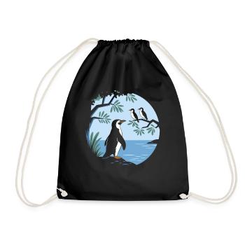 Bird watching at the lake: nature experience for - Drawstring Bag - black - Front