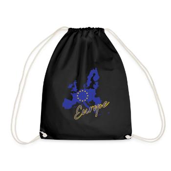Drapeau de l’Europe, fierté européenne - Sac de sport léger - noir - Devant