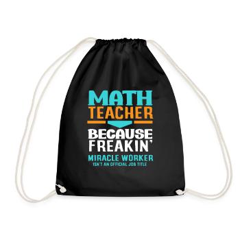 Math Teacher Math Gift - Drawstring Bag - black - Front
