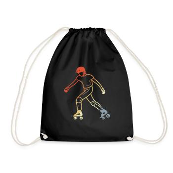 Patins à roulettes look vintage - Sac de sport léger - noir - Devant