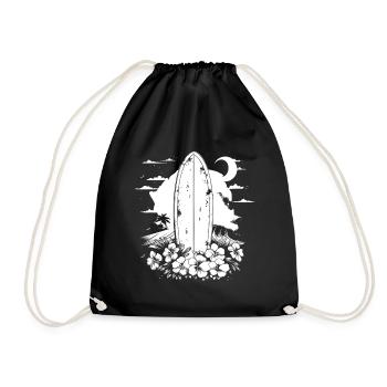 Surfboard - Drawstring Bag - black - Front