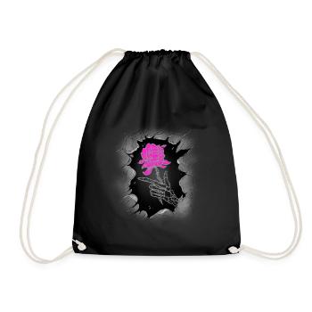 Halloween Fleur Rose Roses Squelette Mort - Sac de sport léger - noir - Devant