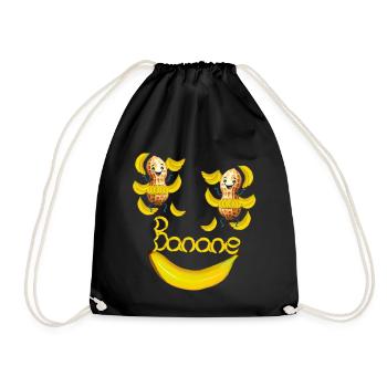Happy Dancing Dance Banana Fruit Fruit Children - Drawstring Bag - black - Front