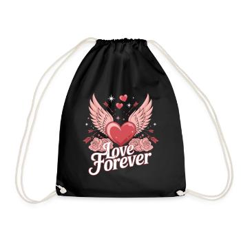 Love Forever – Romantisches Valentinstag Design - Turnbeutel - Schwarz - Vorne