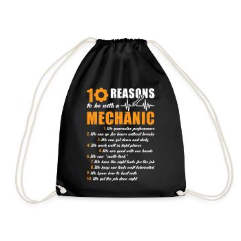 Mechanic 10 Reasons To Be With A Mechanic - Drawstring Bag - black - Front