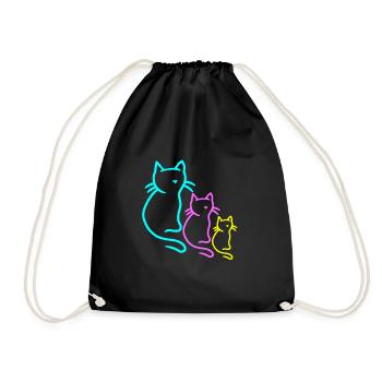 Chats, Chat, Enfant, Enfants, Bébé, Tout-petits, Années 80 - Sac de sport léger - noir - Devant