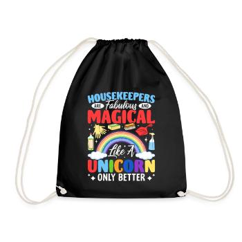 Ménage drôle Nettoyeur de poussière Concierge - Sac de sport léger - noir - Devant