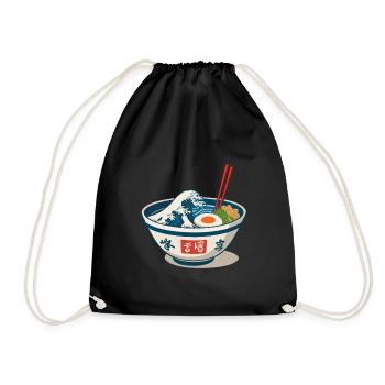 Ramen Nudeln Ukiyo-E Japan Retro Ästhetik - Turnbeutel - Schwarz - Vorne