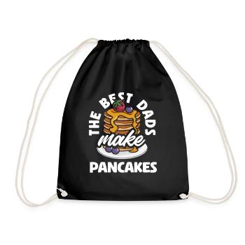 The best dads make pancakes - Drawstring Bag - black - Front