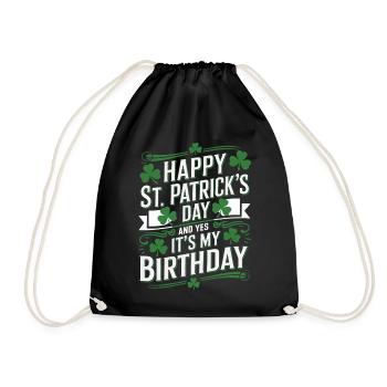 St. Patrick’s Day Birthday Cake Shamrock Men Women - Turnbeutel - Schwarz - Vorne