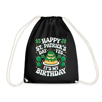 St. Patrick’s Day Birthday Cake Shamrock Men Women - Turnbeutel - Schwarz - Vorne