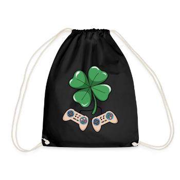 Gaming Shamrock St Patrick's Day Gamer Gifts Men - Turnbeutel - Schwarz - Vorne