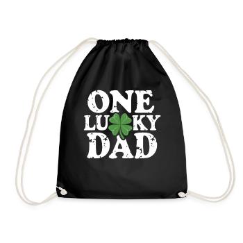One Lucky Dad St Patrick Day Vintage Clover Daddy - Turnbeutel - Schwarz - Vorne