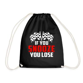 Du schlummerst, du verlierst lustigen Drag Racing Dragster - Turnbeutel - Schwarz - Vorne