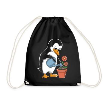 Gardening penguin Gardening happiness for gardeners - Drawstring Bag - black - Front