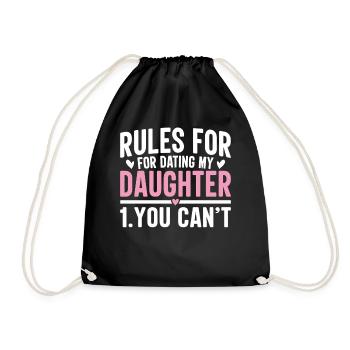 Règles pour sortir avec ma fille Tu ne peux pas papa drôle - Sac de sport léger - noir - Devant