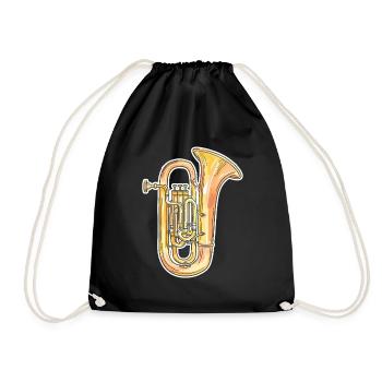 Tuba de dessin animé - Sac de sport léger - noir - Devant