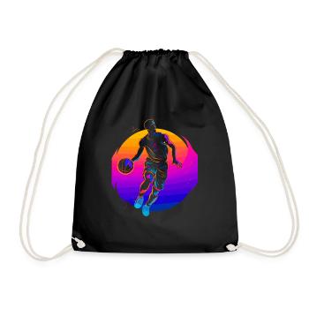 Joueur de basket-ball Vaporwave - Sac de sport léger - noir - Devant