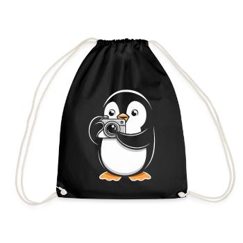 Pingouin avec appareil photo Photographe Hobby Photographie - Sac de sport léger - noir - Devant