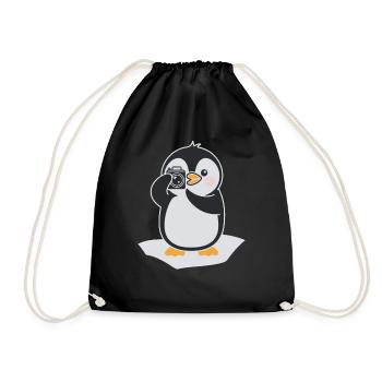 Photography Penguin for Photographers Hobby Photography - Drawstring Bag - black - Front