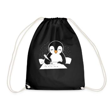 Penguin, Writer, Author, Creative - Drawstring Bag - black - Front