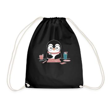 Penguin crafting fun for your creative crafting hobby - Drawstring Bag - black - Front