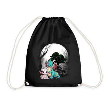 Dragon Dragon Enfant Enfants Conte de fées Dinos - Sac de sport léger - noir - Devant