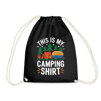Camping Adventure Funny Camping Design - Drawstring Bag - black - Front