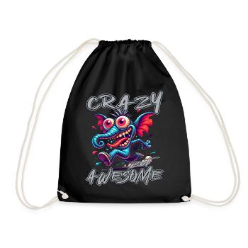Crazy but Awesome - Style bande dessinée éléphant - Sac de sport léger - noir - Devant