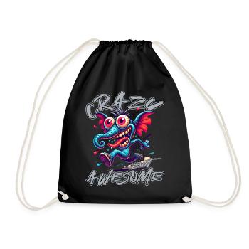 Style de bande dessinée éléphant mignon mais fou - Sac de sport léger - noir - Devant
