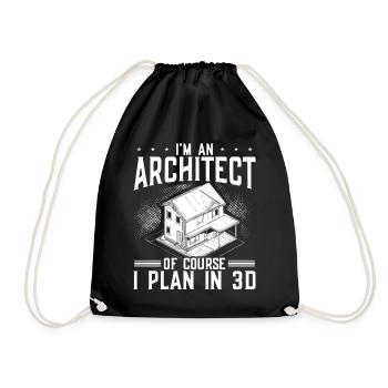 Architect Architecture Gift Architecture Student - Drawstring Bag - black - Front